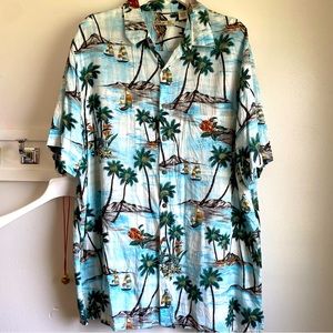 Batik Bay 3xl Tropical Design Sail Boats Palm Trees, Ocean Beach Theme, Lobster